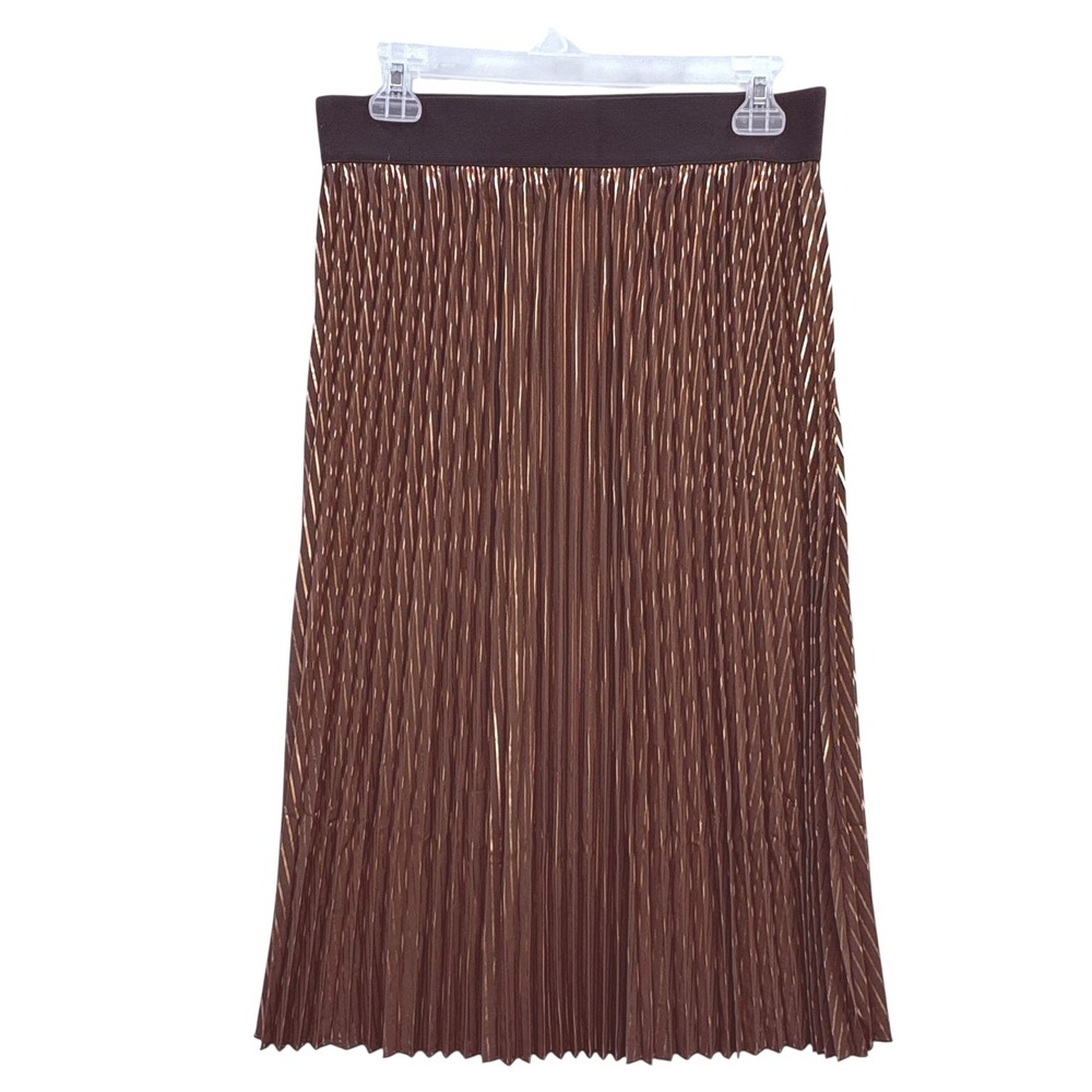 LuLaRoe Women's‎ Pleated Skirt Bronze Metallic Party Holiday Cocktail M